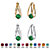 Simulated Birthstone Crystal Hoop Earrings 2-Pair Set in Silvertone and Goldtone 1/2"-105 at PalmBeach Jewelry