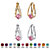 Simulated Birthstone Crystal Hoop Earrings 2-Pair Set in Silvertone and Goldtone 1/2"-106 at PalmBeach Jewelry