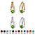 Simulated Birthstone Crystal Hoop Earrings 2-Pair Set in Silvertone and Goldtone 1/2"-108 at PalmBeach Jewelry