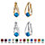 Simulated Birthstone Crystal Hoop Earrings 2-Pair Set in Silvertone and Goldtone 1/2"-109 at PalmBeach Jewelry