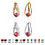 Simulated Birthstone Crystal Hoop Earrings 2-Pair Set in Silvertone and Goldtone 1/2"-110 at PalmBeach Jewelry