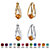 Simulated Birthstone Crystal Hoop Earrings 2-Pair Set in Silvertone and Goldtone 1/2"-111 at PalmBeach Jewelry