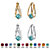 Simulated Birthstone Crystal Hoop Earrings 2-Pair Set in Silvertone and Goldtone 1/2"-112 at PalmBeach Jewelry