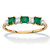 Genuine Green Emerald and Diamond Accent Princess-Cut Ring in Solid 10k Yellow Gold .66 TCW-11 at PalmBeach Jewelry