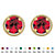 Genuine Birthstone Round Stud Earrings in 10k Yellow Gold 7.5 mm-107 at Direct Charge presents PalmBeach