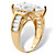 Emerald-Cut Cubic Zirconia Engagement Ring 13.22 TCW in 14k Yellow Gold over Sterling Silver-12 at PalmBeach Jewelry