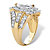 Marquise-Cut Cubic Zirconia Multi-Row Halo Ring 3.42 TCW in 18k Yellow Gold over Sterling Silver-12 at PalmBeach Jewelry