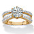Round and Baguette-Cut Cubic Zirconia Engagement Ring 2.88 TCW in 18k Yellow Gold over Sterling Silver-11 at PalmBeach Jewelry