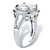 Cushion-Cut Cubic Zirconia Halo Split-Shank Engagement Ring 3 TCW in Sterling Silver-12 at PalmBeach Jewelry