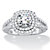 Round Cubic Zirconia Double Halo Engagement Ring 2.17 TCW in Platinum over Sterling Silver-11 at PalmBeach Jewelry