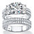Round Cubic Zirconia 2-Piece Wedding Ring Set 4.18 TCW in Platinum over Sterilng Silver-11 at PalmBeach Jewelry
