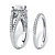 Round Cubic Zirconia Halo 2-Piece Wedding Ring Set 2.16 TCW in Platinum over Sterling Silver-12 at PalmBeach Jewelry