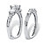 Round Graduated Cubic Zirconia 2-Piece Wedding Ring Set 2.09 TCW in Sterling Silver-12 at PalmBeach Jewelry