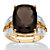 Cushion-Cut Genuine Smoky Quartz, Citrine and White Topaz Ring 7.58 TCW in 14k Yellow Gold over Sterling Silver-11 at PalmBeach Jewelry