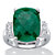Emerald-Cut Genuine Emerald and White Tanzanite Cocktail Ring 8.45 TCW in Sterling Silver-11 at PalmBeach Jewelry