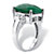 Emerald-Cut Genuine Emerald and White Tanzanite Cocktail Ring 8.45 TCW in Sterling Silver-12 at PalmBeach Jewelry