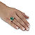 Emerald-Cut Genuine Emerald and White Tanzanite Cocktail Ring 8.45 TCW in Sterling Silver-13 at PalmBeach Jewelry