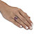 Cushion-Cut Genuine Red Ruby and White Topaz Halo Cocktail Ring 4.25 TCW in Sterling Silver-13 at PalmBeach Jewelry
