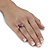 Emerald-Cut Genuine Red Ruby and White Topaz Cocktail Ring 6.65 TCW in Sterling Silver-13 at PalmBeach Jewelry