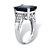 Emerald-Cut Genuine Blue Sapphire and White Topaz Cocktail Ring 7.94 TCW in Sterling Silver-12 at PalmBeach Jewelry