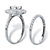 Cushion-Cut Cubic Zirconia Double Halo 2-Piece Wedding Ring Set 1.97 TCW in Solid 10k White Gold-12 at PalmBeach Jewelry