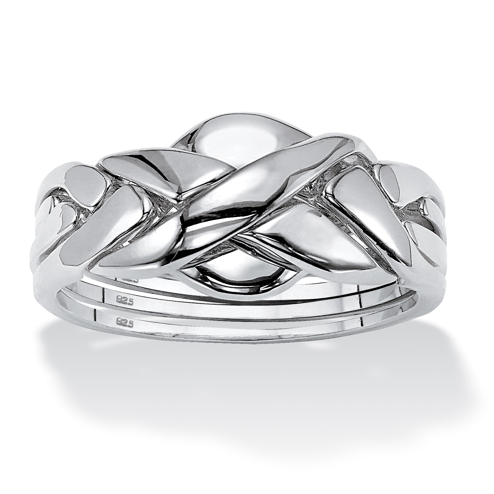 Commitment Symbol Puzzle Ring in Platinum over Sterling