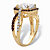 Chocolate and White Cubic Zirconia Halo Engagement Ring 2.94 TCW in 14k Gold over Sterling Silver-12 at PalmBeach Jewelry