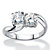 Round Cubic Zirconia 2-Stone Bypass Ring 1.96 TCW in Platinum over Sterling Silver-11 at PalmBeach Jewelry