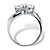 Round Cubic Zirconia 2-Stone Bypass Ring 1.96 TCW in Platinum over Sterling Silver-12 at PalmBeach Jewelry
