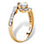 Round Cubic Zirconia 2-Stone Bypass Ring 1.39 TCW in 14k Gold over Sterling Silver-12 at PalmBeach Jewelry