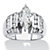 Marquise-Cut and Baguette Cubic Zirconia Engagement Ring 3.17 TCW in Platinum over Sterling Silver-11 at PalmBeach Jewelry