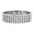 Round Crystal Multi-Row Stretch Bracelet in Silvertone 7"-11 at PalmBeach Jewelry