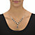 Marquise-Cut Black and White Crystal 2-Piece Halo Earrings and Necklace Set in Silvertone 18"-23"-13 at PalmBeach Jewelry