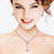 Pear-Cut Crystal 2-Piece Halo Drop Earrings and Necklace Set Rose Gold-Plated 13"-17"-13 at PalmBeach Jewelry