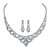 Marquise-Cut Crystal 2-Piece Drop Earrings and Tiara Bib Necklace Set in Silvertone 13"-17"-11 at PalmBeach Jewelry
