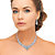 Marquise-Cut Crystal 2-Piece Drop Earrings and Tiara Bib Necklace Set in Silvertone 13"-17"-15 at PalmBeach Jewelry