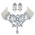 Simulated Pearl and Crystal 2-Piece Chandelier Earrings and Multi-Strand Floral Scroll Necklace in Silvertone 16.5"-20.5"-11 at PalmBeach Jewelry