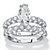 Marquise-Cut Cubic Zirconia 2-Piece Wedding Ring Set 3.30 TCW in Platinum over Sterling Silver-11 at PalmBeach Jewelry