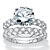 Round Cubic Zirconia 2-Piece Wedding Ring Set 5.30 TCW in Platinum over Sterling Silver-11 at PalmBeach Jewelry