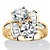 Round and Baguette Cubic Zirconia 2-Stone Bypass Ring 5.20 TCW in 14k Gold over Sterling Silver-11 at PalmBeach Jewelry