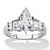 Marquise-Cut and Baguette Cubic Zirconia Engagement Ring 2.57 TCW in Platinum over Sterling Silver-11 at PalmBeach Jewelry