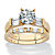 Round and Baguette Cubic Zirconia 2-Piece Wedding Ring Set 2.22 TCW in Solid 10k Yellow Gold-11 at PalmBeach Jewelry