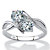 Round Cubic Zirconia 2-Stone Bypass Ring 1.96 TCW in Sterling Silver-11 at PalmBeach Jewelry