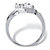 Round Cubic Zirconia 2-Stone Bypass Ring 1.96 TCW in Sterling Silver-12 at PalmBeach Jewelry
