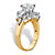 Round and Marquise-Cut Cubic Zirconia Starburst Cocktail Ring 3.61 TCW Gold-Plated-12 at PalmBeach Jewelry