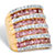 Princess-Cut and Round Pink and White Cubic Zirconia Multi-Row Ring 6.26 TCW Gold-Plated-11 at PalmBeach Jewelry
