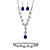 Pear-Cut Blue and White Crystal 3-Piece Halo Earrings, Twisted Strand Y Necklace and Bracelet Set in Silvertone 15"-20"-11 at Direct Charge presents PalmBeach