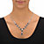 Marquise-Cut Black and White Crystal 3-Piece Halo Earrings, Twisted Strand Necklace and Bracelet Set in Silvertone 18"-23"-13 at PalmBeach Jewelry