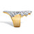 Step-Top Baguette Crystal Bypass Cocktail Ring MADE WITH SWAROVSKI ELEMENTS Yellow Gold-Plated-12 at PalmBeach Jewelry