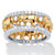 Round Cubic Zirconia Two-Tone Elephant Parade Eternity Ring 1.40 TCW Yellow Gold-Plated-11 at PalmBeach Jewelry